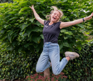 Sofie spring in de lucht